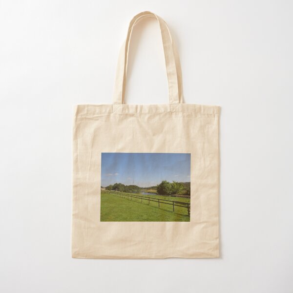 Merch #90 -- Stream Beyond The Fenced Field (Hadrian's Wall) Cotton Tote Bag