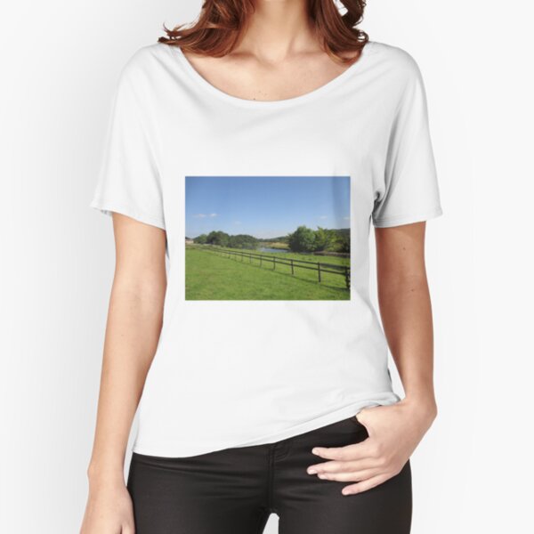 Merch #90 -- Stream Beyond The Fenced Field (Hadrian's Wall) Relaxed Fit T-Shirt