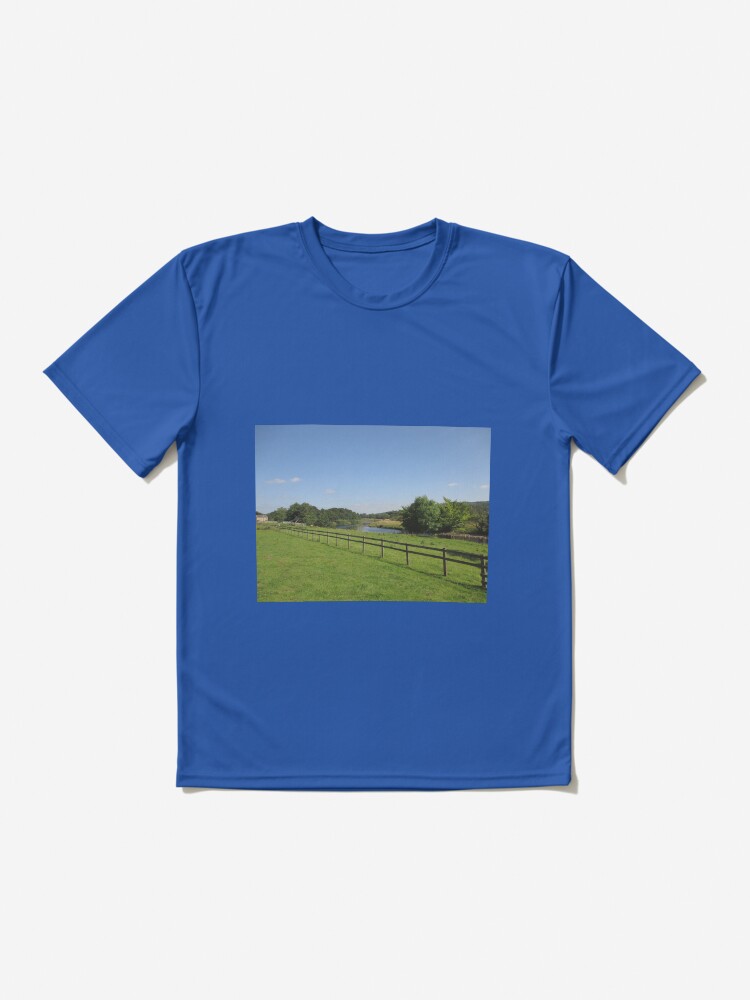 Alternate view of M.I. #90 |☼| Stream Beyond The Fenced Field (Hadrian's Wall) Active T-Shirt