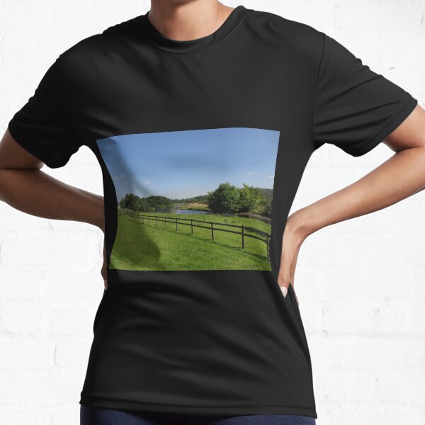 Merch #90 -- Stream Beyond The Fenced Field (Hadrian's Wall) Active T-Shirt
