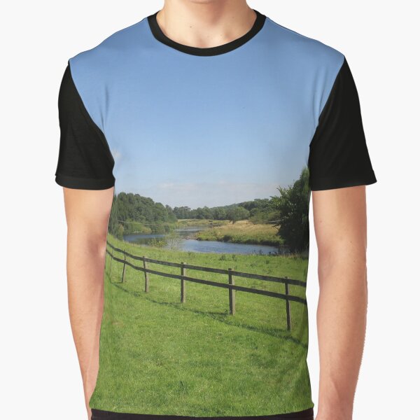 Merch #90 -- Stream Beyond The Fenced Field (Hadrian's Wall) Graphic T-Shirt