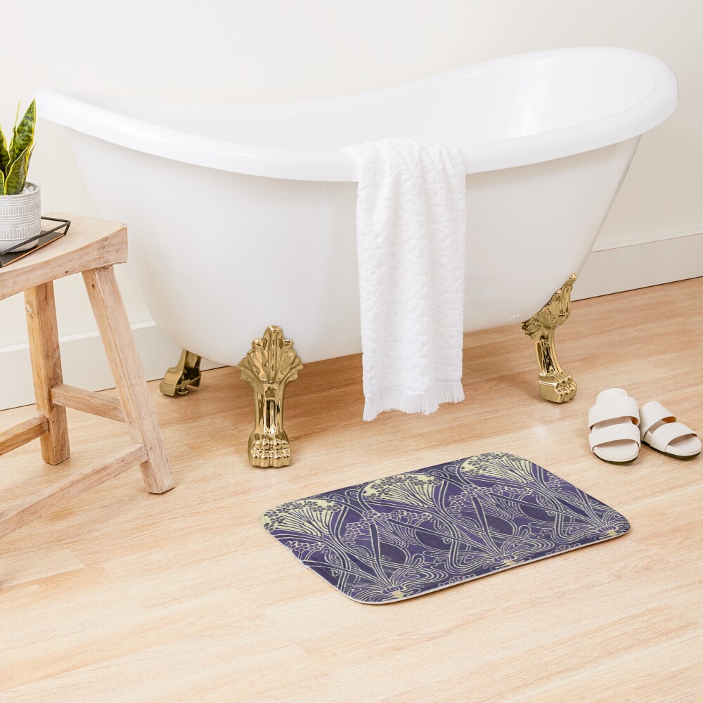 Art Nouveau Icon in Purple Bath Mat