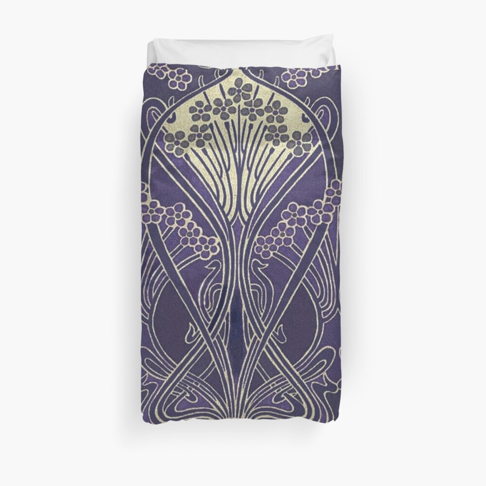 Art Nouveau Icon in Purple Duvet Cover