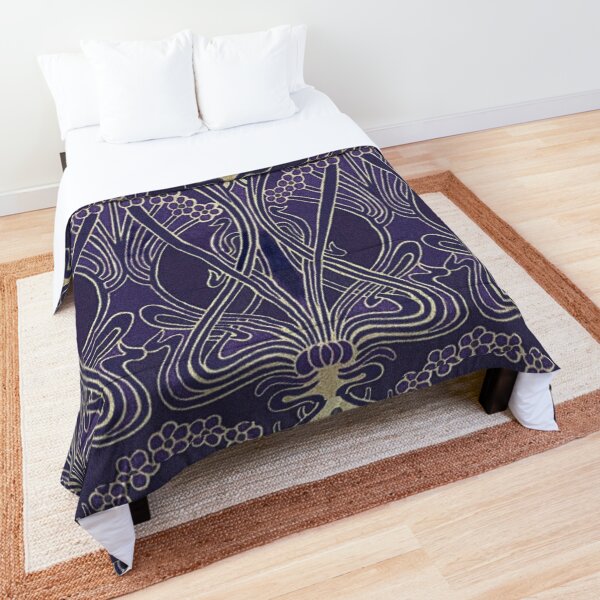 Art Nouveau Icon in Purple Comforter