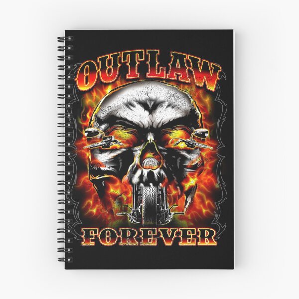 Item preview, Outlaw Forever Flaming Skull Bike (full colour) designed and sold by CattleandCrow.