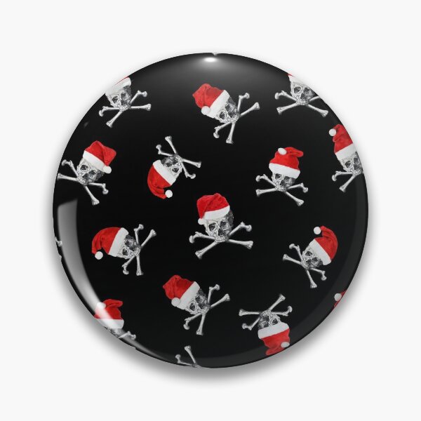 Item preview, Christmas Holiday Pirate Skulls on Black designed and sold by Nola Lee Kelsey.
