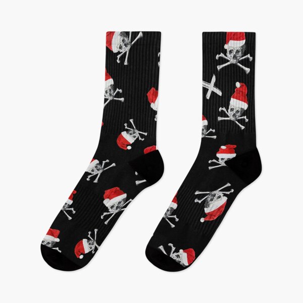 Item preview, Christmas Holiday Pirate Skulls on Black designed and sold by Nola Lee Kelsey.