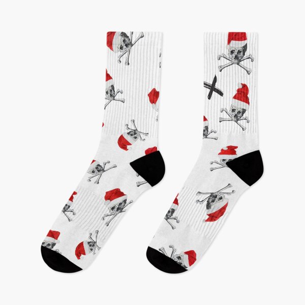 Item preview, Christmas Holiday Pirate Skull on White designed and sold by Nola Lee Kelsey.