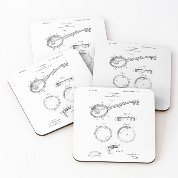 Item preview, Vintage Banjo Patent 1903 Drawing Art designed and sold by designsnmore.
