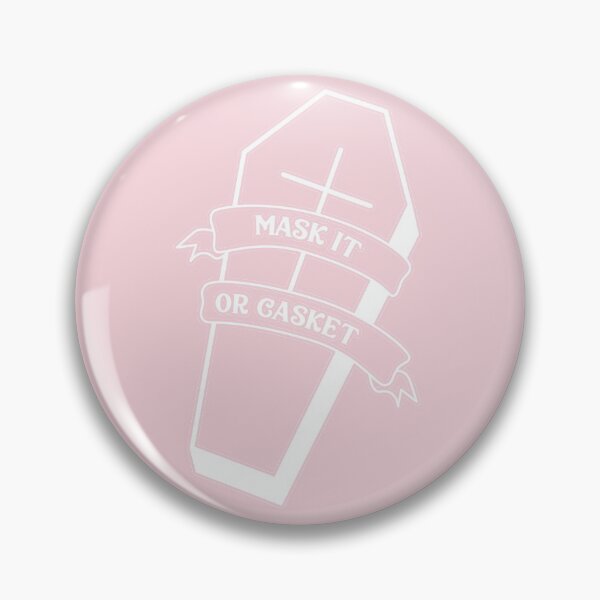 Item preview, mask it or casket white on pink designed and sold by prismatic paper co.