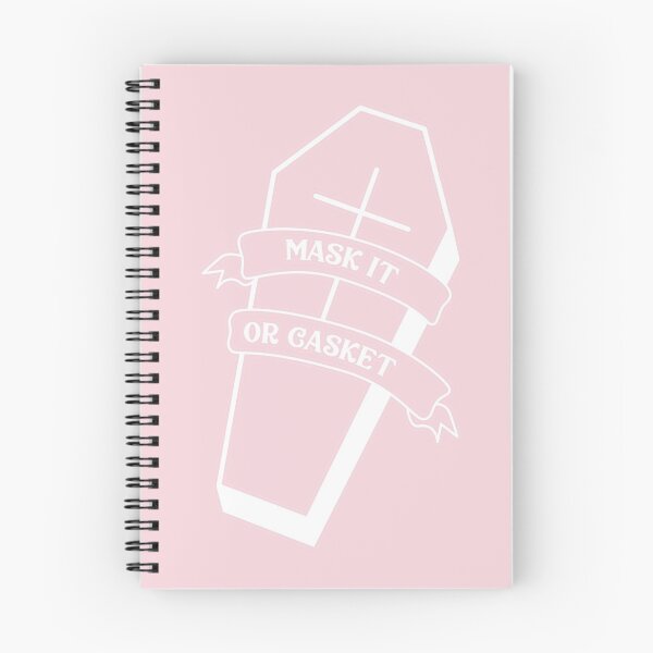 Item preview, mask it or casket white on pink designed and sold by prismatic paper co.