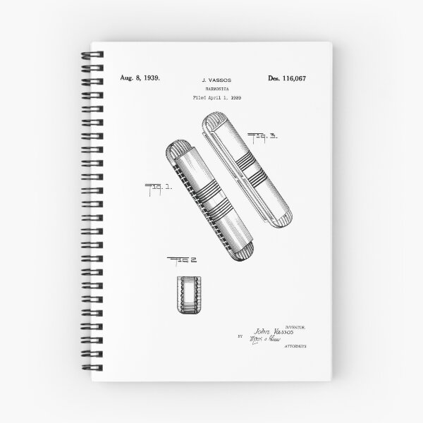 Item preview, Vintage Harmonica Patent 1939 Drawing Art designed and sold by designsnmore.