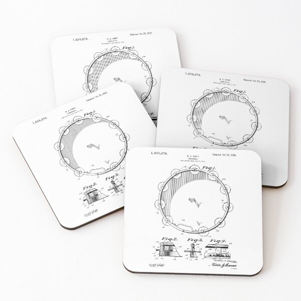 Item preview, Vintage Tambourine Patent 1922 Drawing Art designed and sold by designsnmore.
