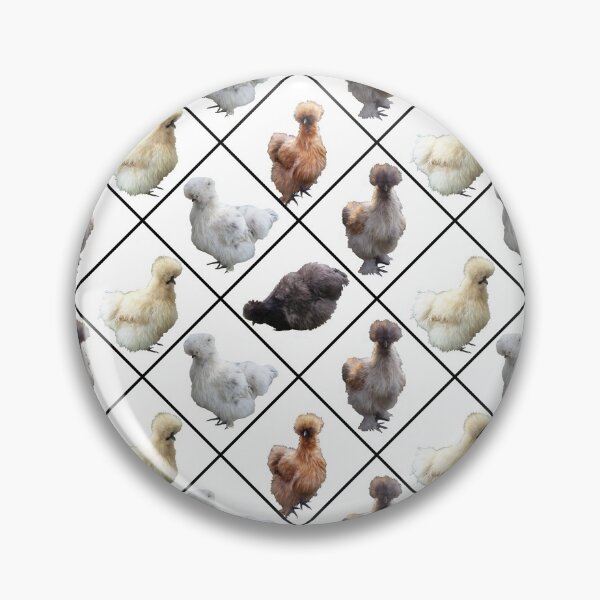 Item preview, Silkie Bantams on White Diamonds designed and sold by StandoutSilkies.
