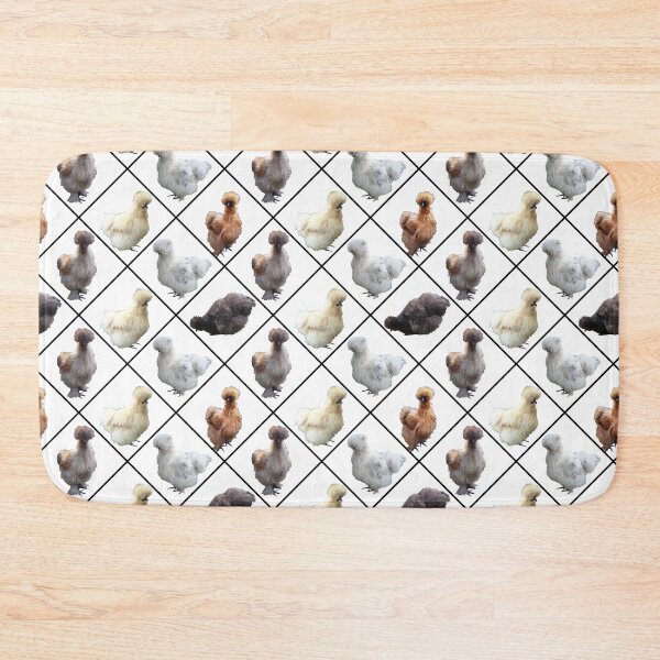 Item preview, Silkie Bantams on White Diamonds designed and sold by StandoutSilkies.