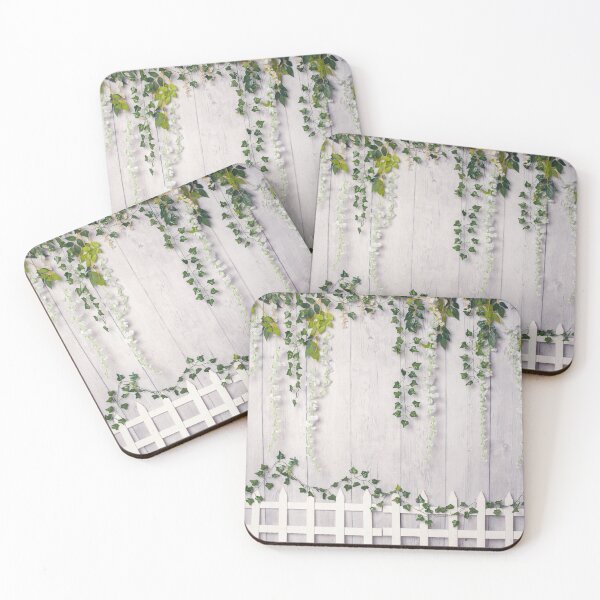 Item preview, White washed wood wall, picket fence, Wisteria and Ivy designed and sold by belovely.