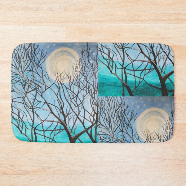 Item preview, Winter moon landscape painting with trees designed and sold by esvb.