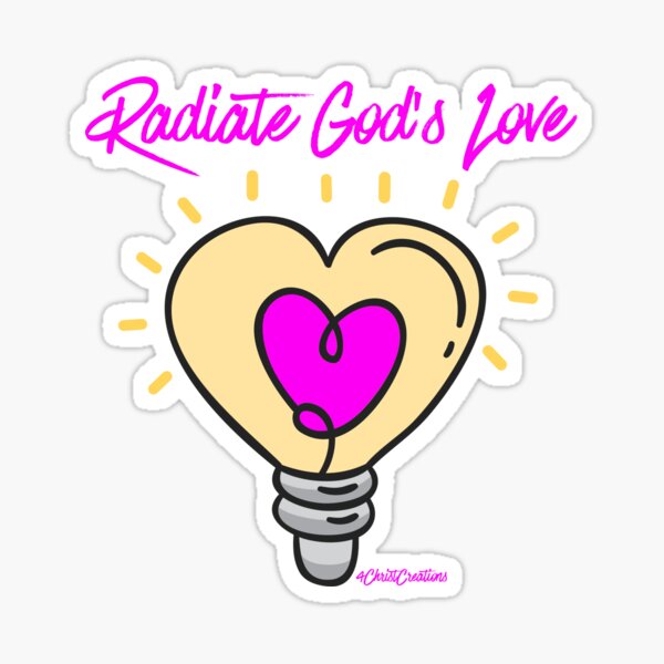 Item preview, Radiate God’s Love Heart Shaped Lightbulb Christian Faith Graphic designed and sold by 4ChristCreation.