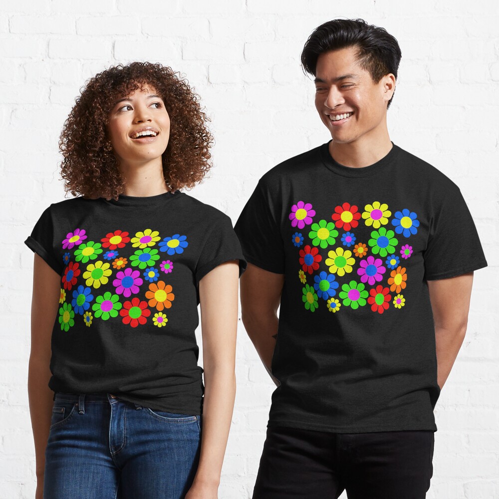 Hippy Flower Daisy Spring Pattern Classic T-Shirt