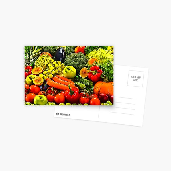 VEG 019-Vegetables •Things for personal use and gifts / Theme: Vegan, Veggie, Vegetarian, Fruity, Naturism• Postcard