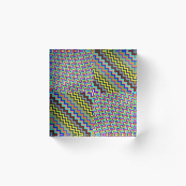 Psychedelic Hypnotic Visual Illusion Acrylic Block
