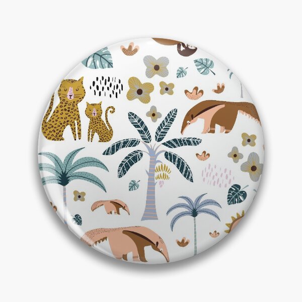 Item preview, Leopards,sloths and ant-eater animal of South America and tropical plants designed and sold by CrisBanana.