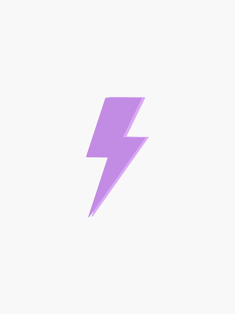 "Purple Lightning Bolt" Sticker by cawstickers | Redbubble