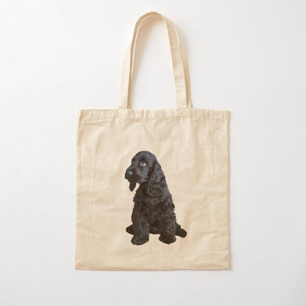 English Cocker Spaniel Cute Black Puppy Dog Cotton Tote Bag