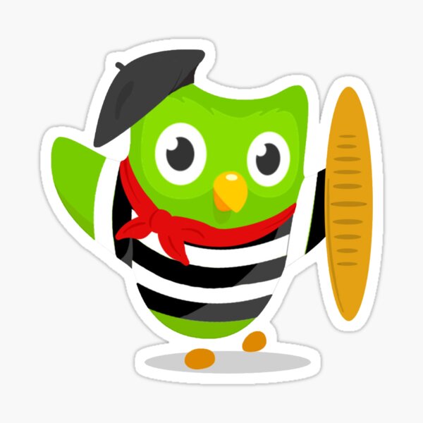 Duolingo Owl Parisian French  Sticker