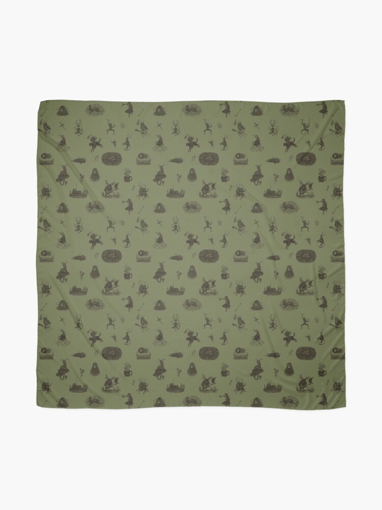 Alternate view of Folk Horror in green Scarf