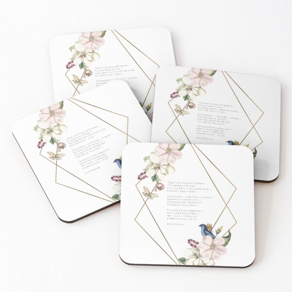 Item preview, Hope Is The Thing With Feathers - Geometric Floral Emily Dickinson Print designed and sold by RecklessRosey.