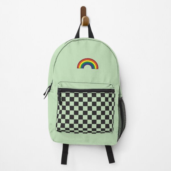Item preview, Pastel Green Black Rainbow Checkers designed and sold by AfterJune.