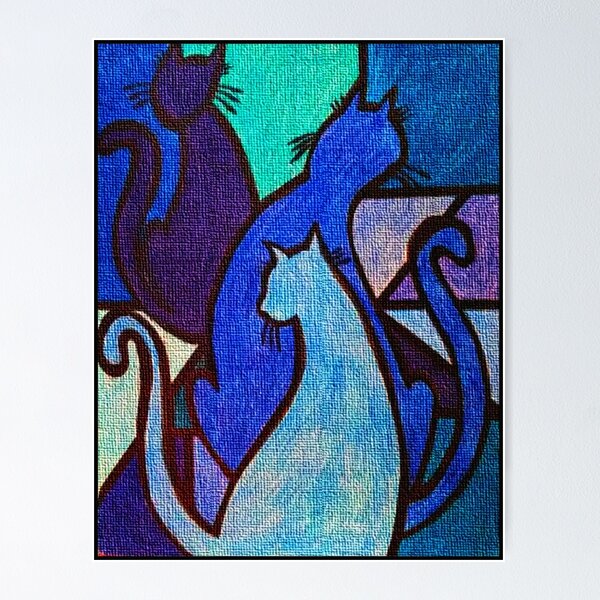 Item preview, Three Blue Cats designed and sold by PaniaBrown.