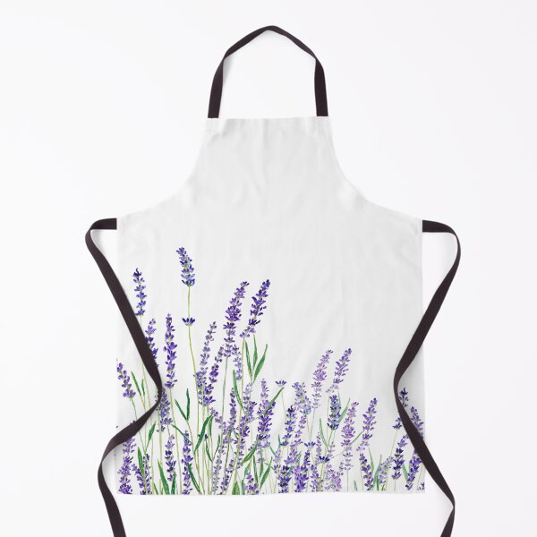 purple lavender horizontal watercolor Apron