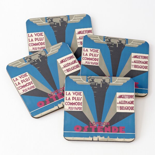 Item preview, London Ostende vintage travel poster designed and sold by stickart-marek.