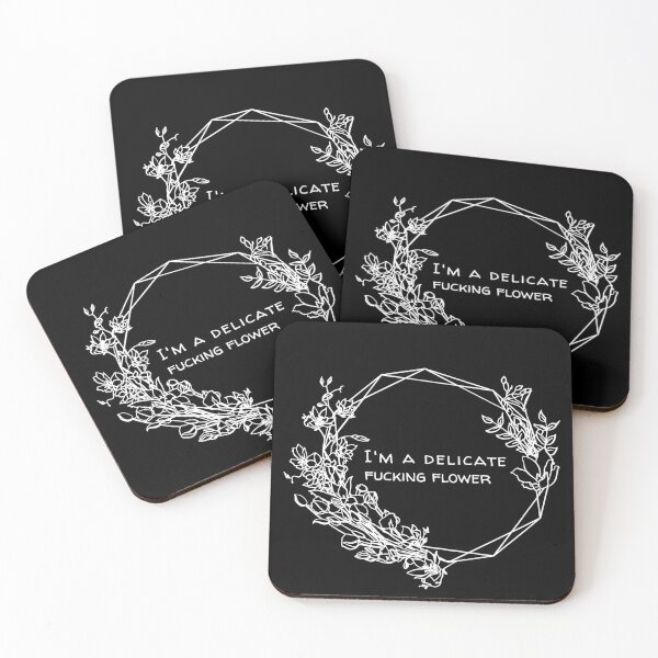 Item preview, I Am A Delicate Flower Funny Floral w/ Black Background  designed and sold by AlwaysGrowing.