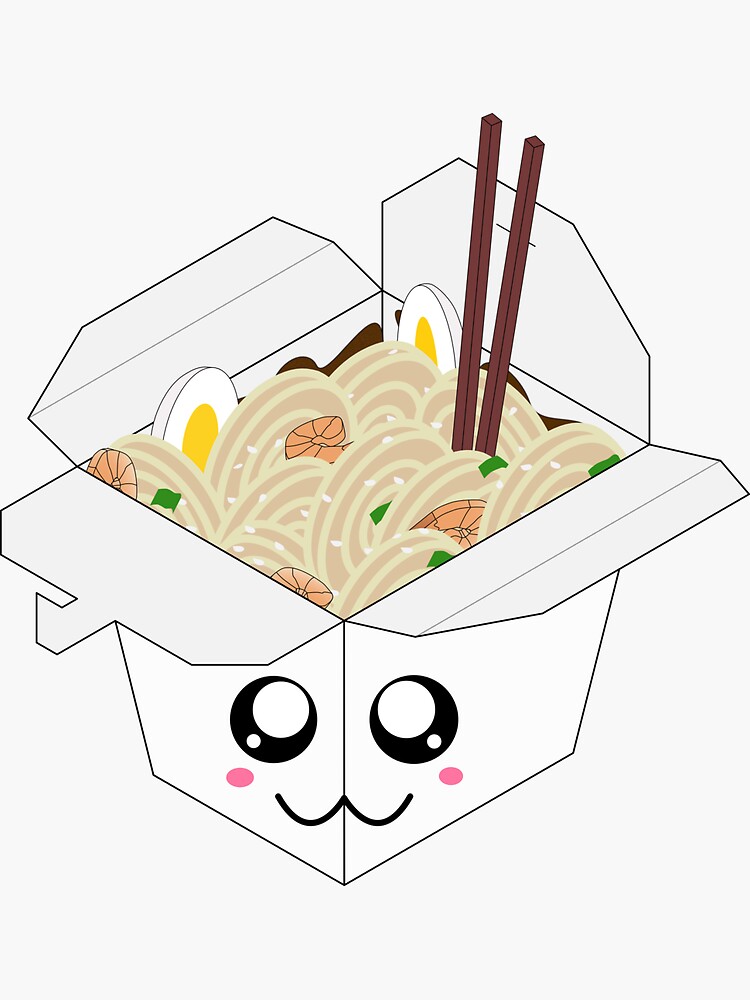 Thumbnail 3 of 3, Sticker, Kawaii Takeout Noodles designed and sold by JTatum95.