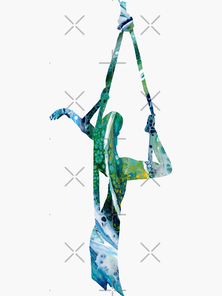 "Ribbon Acrobat Silhouette" Sticker by thedellette Redbubble