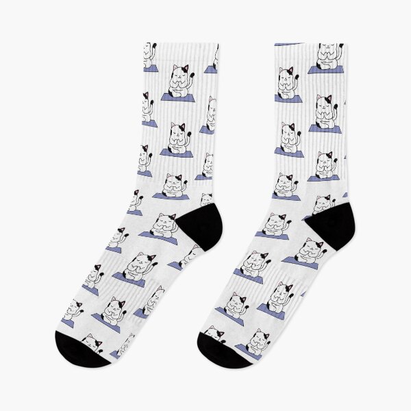 Item preview, Cat Yoga Pattern Cute Kitty! w/ White Background  designed and sold by AlwaysGrowing.