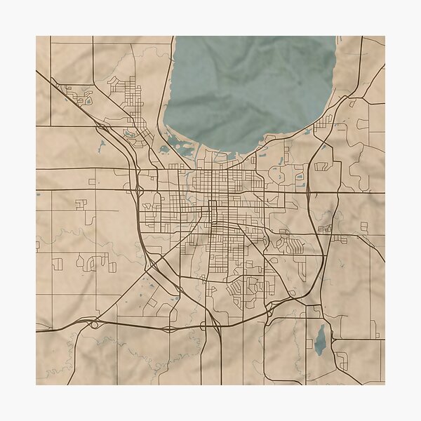 Item preview, Fond Du Lac Sepia Map designed and sold by CPTVDesign.