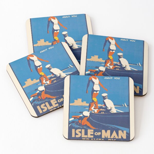 Artikelvorschau, Isle of Man vintage travel poster entworfen und verkauft von stickart-marek.