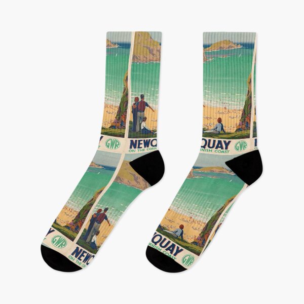 Item preview, Newquay vintage travel poster designed and sold by stickart-marek.