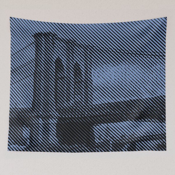 Item preview, Blue Line Image of Brooklyn Bridge   designed and sold by pelagio.