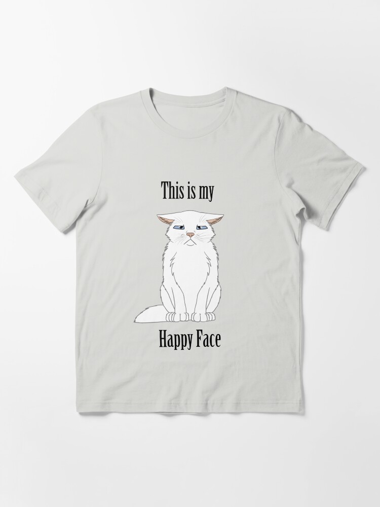 Alternate view of Happy Face - White Cat Essential T-Shirt