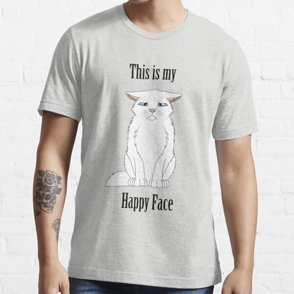 Happy Face - White Cat Essential T-Shirt