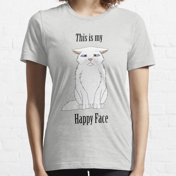Happy Face - White Cat Essential T-Shirt
