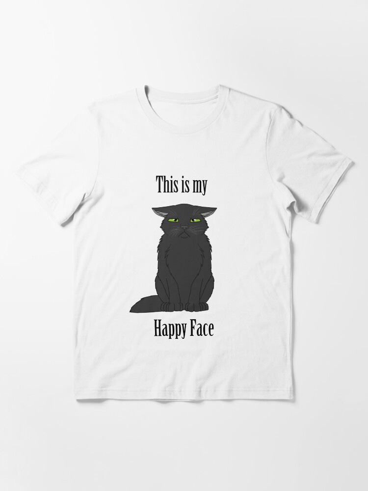 Alternate view of Happy Face - Black Cat Essential T-Shirt