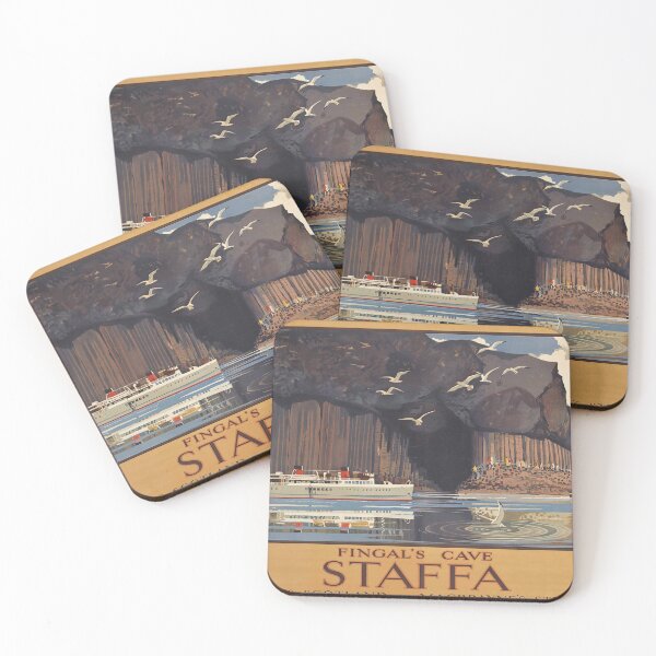 Item preview, Fingals Cave Staffa vintage travel poster designed and sold by stickart-marek.