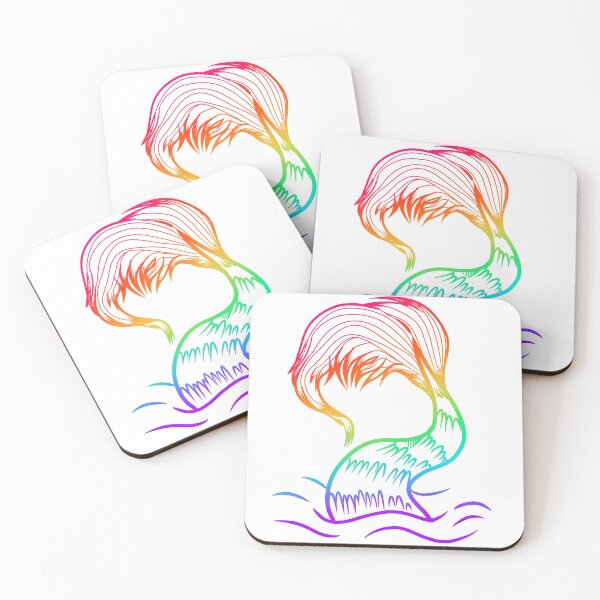 Rainbow Mermaid Tail Coasters (Set of 4)