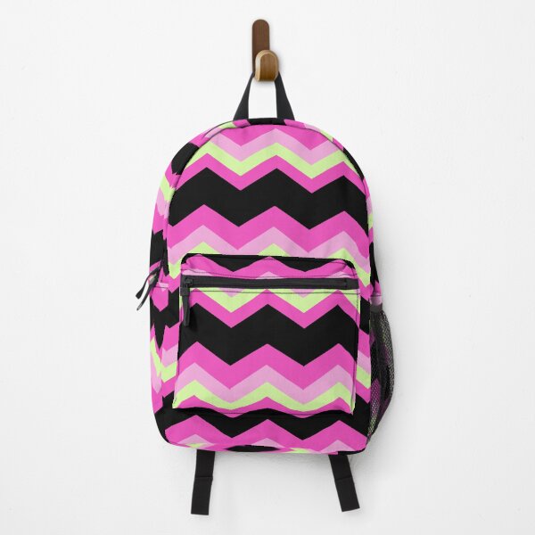 Item preview, 1980s modern abstract girly hot pink black fuschia chevron designed and sold by LEILA ART SPACE.